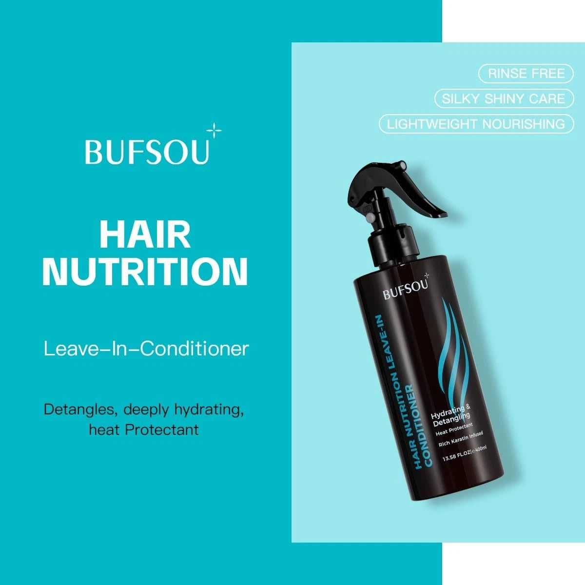 All-In-1 Leave-In Hair Spray Conditioner — Family-Safe Formula, 13.5 fl. oz / 400ml