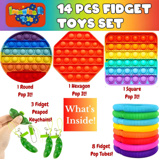 14-Piece Sensory Fidget Toy Set — Stress & Anxiety Relief Toys for Kids and Adults