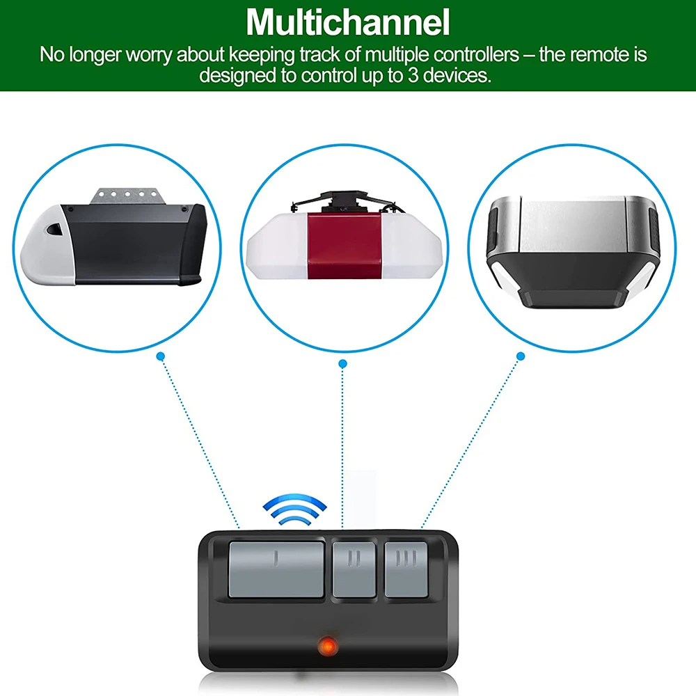 LiftMaster & Chamberlain Garage Door Opener Remote 2-Pack — Universal 3-Button, Model 893LM