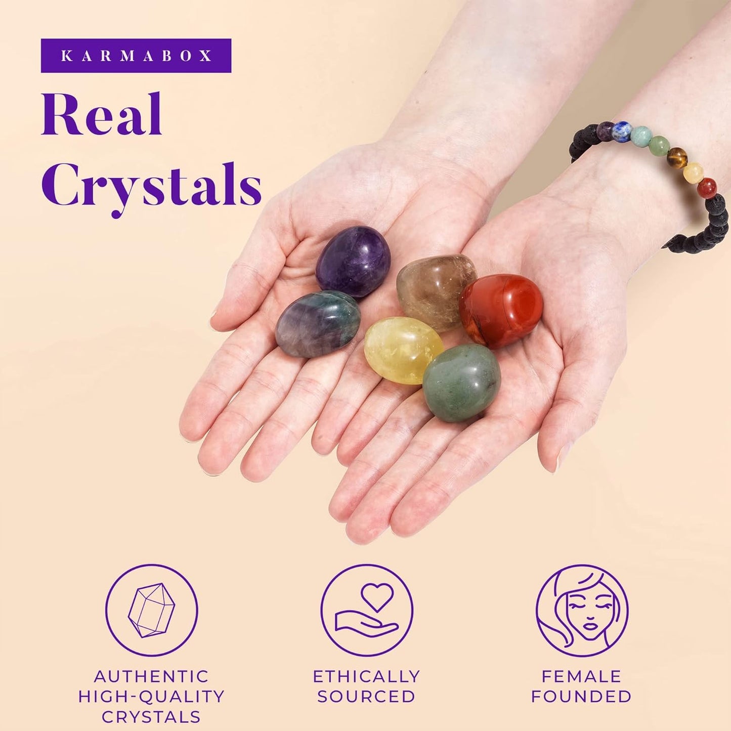 Virgo Zodiac Crystal Healing Stones Kit with Candle — Astrology Horoscope Gift Set