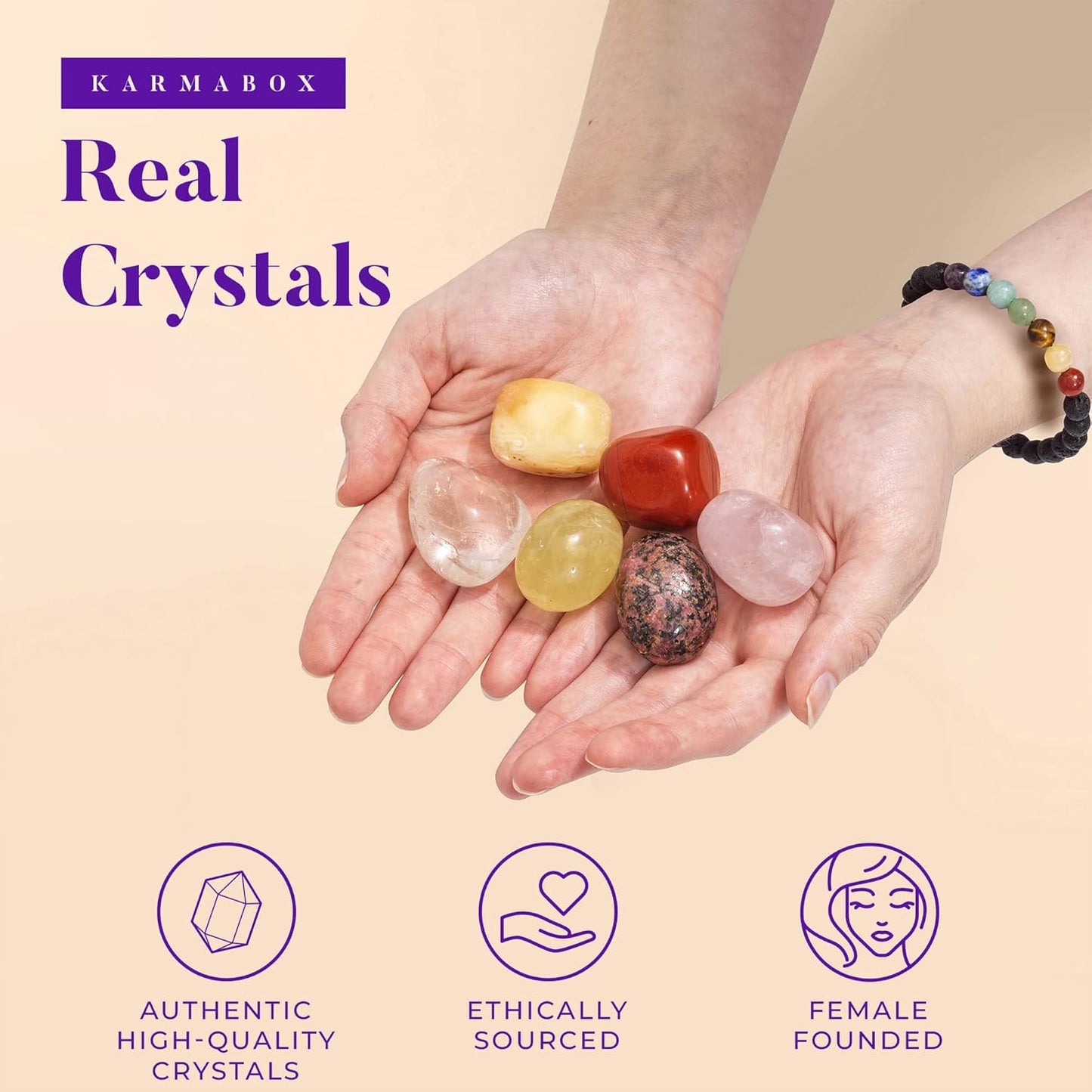 Cancer Zodiac Crystal Healing Stones Kit with Candle — Astrology Horoscope Gift Set