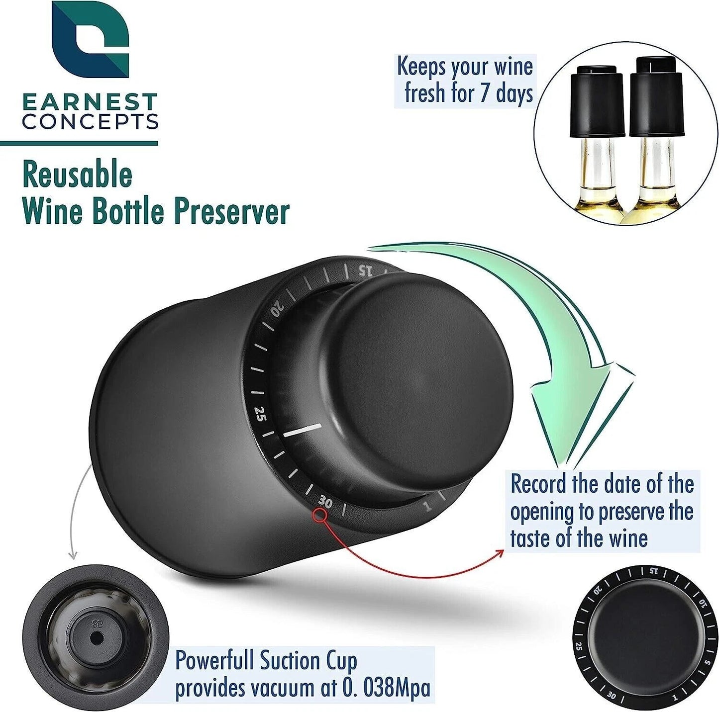 Portable Wine Aerator Pourer & Decanter Spout Set with Gift Box — Drip-Free Stopper