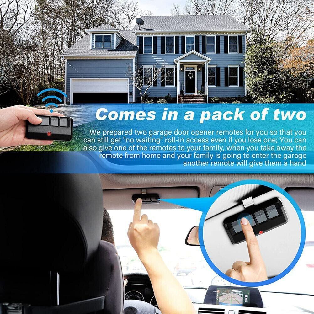 LiftMaster & Chamberlain Garage Door Opener Remote 2-Pack — Universal 3-Button, Model 893LM