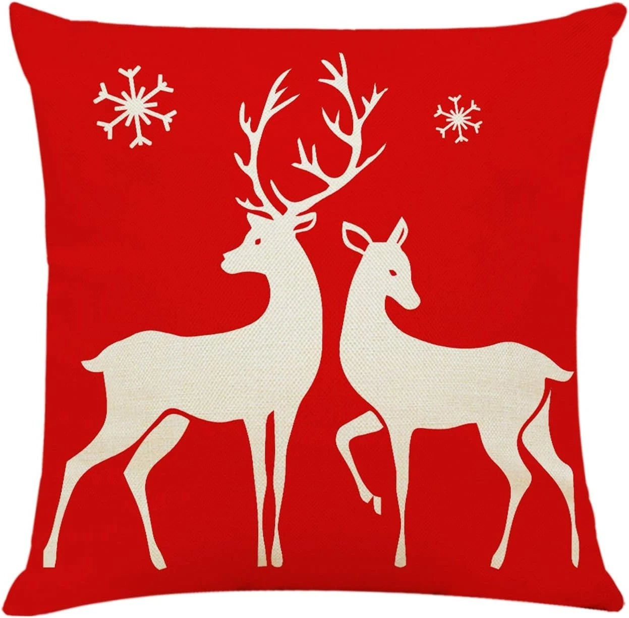 Christmas Throw Pillow Covers Set of 4 — 18x18 Inch Holiday Decorations for Home & Bedroom