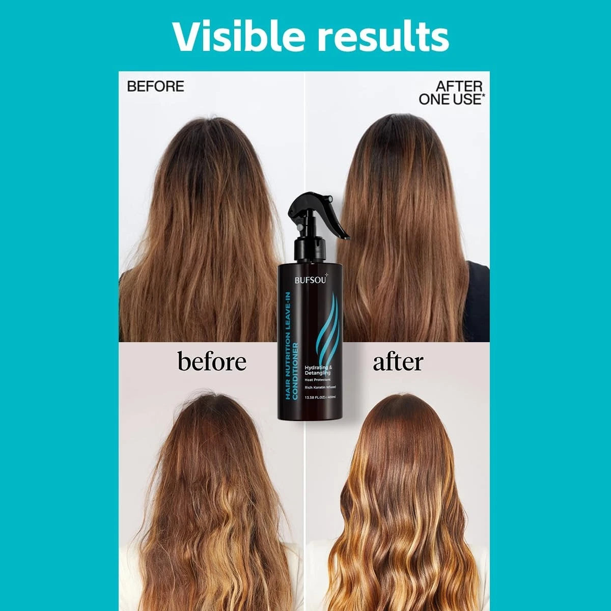 All-In-1 Leave-In Hair Spray Conditioner — Family-Safe Formula, 13.5 fl. oz / 400ml