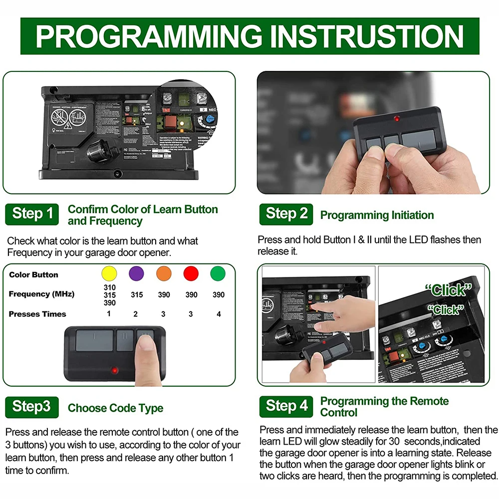 LiftMaster & Chamberlain Garage Door Opener Remote 2-Pack — Universal 3-Button, Model 893LM